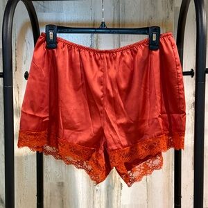Red Lace Trim Shorts